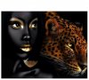5D Гоблен Африканска черна жена Тигър диамантен гоблен картина мозайка за направа по схема камъчета, снимка 1 - Гоблени - 33384194