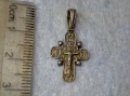 ЦАРСКА РУСИЯ Старо Авторско ПРАВОСЛАВНО СРЕБЪРНО РАЗПЯТИЕ двулицев КРЪСТ СПАСИ и СОХРАНИ СРЕБРО 875, снимка 1