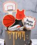 Happy Birthday Баскетбол сет картонени топери украса за торта парти рожден ден, снимка 1 - Други - 28665261