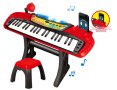 Електронен синтезатор със седалка и микрофон 57x19x58см, снимка 1 - Музикални играчки - 43381007
