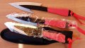 Ножове за хвърляне/кунай/-тип кама-3 броя и 3 цвята, снимка 8