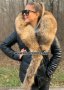 Дамско кожено яке с лисица код 95, снимка 1 - Якета - 27482492