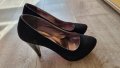 Черни велурени дамски обувки , снимка 1