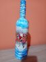 Коледна бутилка декупаж - празна, снимка 1 - Декорация за дома - 43054725