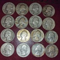 Сребърен четвърт куотър долар различни години  по избор от 1938 до 1960, снимка 1 - Нумизматика и бонистика - 43675813