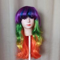  Дълга леко чуплива перука в различни цветове/ омбре/, снимка 3 - Аксесоари за коса - 38302451