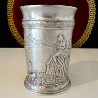 Халба,чаша от калай с картина за Лорелай и Лодкаря. , снимка 1 - Антикварни и старинни предмети - 44116228