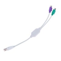 Преходник USB M / 2хPS2 F , 20 см, за мишка и клавиатура с PS/2 порт, снимка 2 - Кабели и адаптери - 43061523