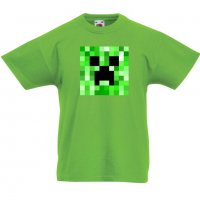 Детска тениска майнкрафт Minecraft Creeper Face 02, снимка 3 - Детски тениски и потници - 32939111