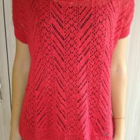 Червена плетена блуза, снимка 1 - Блузи с дълъг ръкав и пуловери - 27455712