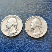 Quarter Dollar 1954-1961г-D.Сребро!, снимка 1 - Нумизматика и бонистика - 43487110
