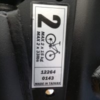 Багажник за колела за теглич Branford, снимка 5 - Аксесоари и консумативи - 26558665