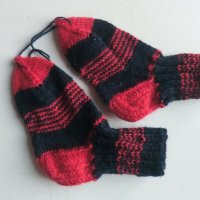 плетени чорапи т.синьо/червено, ходило 14, конч 12, снимка 2 - Чорапи - 39295311