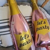 Балон Бутилка "Let’s party!" /фолио/ - 108 см, снимка 3 - Сватбени аксесоари - 44084272