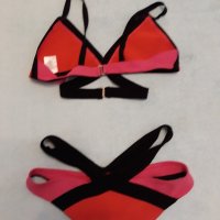 Бандажен оригинален бански черно , червено и розово, много ефектна материя и модел, спортно-елеганте, снимка 7 - Бански костюми - 37435661