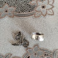 Сребърна бижутерия - халка и висулка, снимка 2 - Колиета, медальони, синджири - 28597030