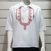 Нова мъжка риза с връзки, яка и трансферен печат Шевица, Етно мотив, България, снимка 5 - Ризи - 36529230