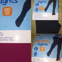 Нови детски термо чорапогащи 116-122 см- розов, син и черен, снимка 1 - Други - 43067063