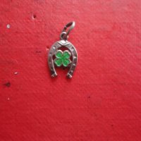 Сребърен късметлийски медальон висулка с емайл 835 , снимка 6 - Колиета, медальони, синджири - 40699372