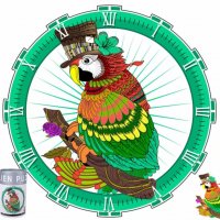 Папагал | Дървен пъзел часовник с части на животни / 9 модела, снимка 1 - Игри и пъзели - 39376413