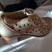 Дамски обувки с нисък ток No 38 естествена кожа, снимка 5 - Дамски обувки на ток - 43087548