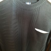 Мъжки черен пуловер с джоб голям размер, снимка 3 - Пуловери - 27782603