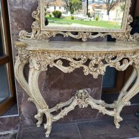 Италианска барокова конзола с огледало б22, снимка 5 - Огледала - 44117157