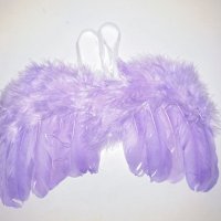 лилави пухкави ангелски крила криле и лента с пандела за глава за бебе фотосесия фото, снимка 2 - Други - 27276534