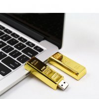 USB 2.0 флаш памет 64GB-златно кюлче-флашка-USB Flash Drive , снимка 3 - Карти памет - 28099979
