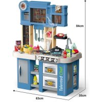 Голяма синя кухня с пара и 2 хладилника, снимка 2 - Играчки за стая - 43297968