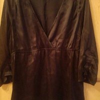 Черна сатенена блуза на Vero moda, снимка 1 - Туники - 28716503