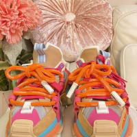 сникърси Долче и Габана 38*D&G Colour Block Lace-Up Sneakers, снимка 18 - Маратонки - 44871955