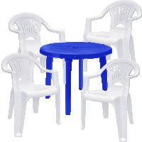 Пластмасова кръгла  маса, снимка 4 - Градински мебели, декорация  - 25608132
