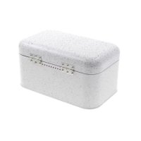 Метална кутия за хляб, инокс с бяло мраморно покритие, 30x19,5x15,8 см, снимка 5 - Кутии за храна - 44045409