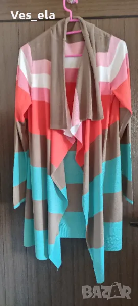 цветна отворена тънка памучна жилетка , снимка 1