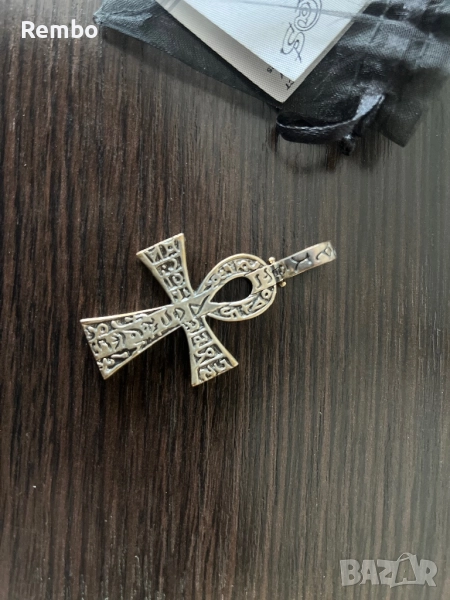Мъжки сребърен медальон Анкх, снимка 1