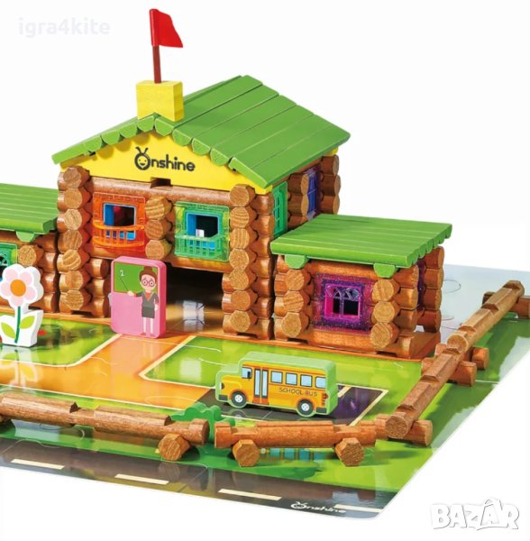 ТОП КОЛЕДЕН ПОДАРЪК Намаления! Къща в гората. Дървен конструктор 270 ч. Lincoln blocks, снимка 1