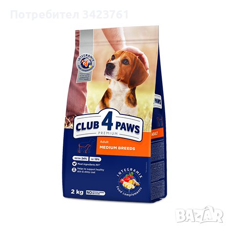Club 4 Paws Adult Medium Breed Премиум храна за средни породи 14кг. и 20кг., снимка 1