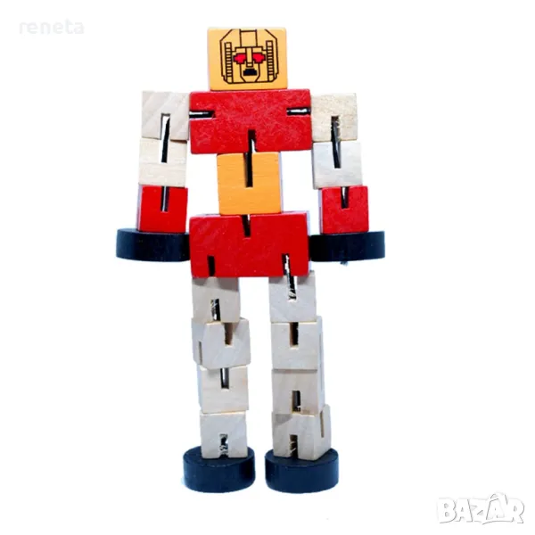 Fidget Робот, Антистрес, Логическа, Дървена, 15х7 см, снимка 1