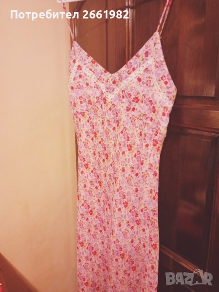 Нежна лятна розова рокля на цветя, снимка 1