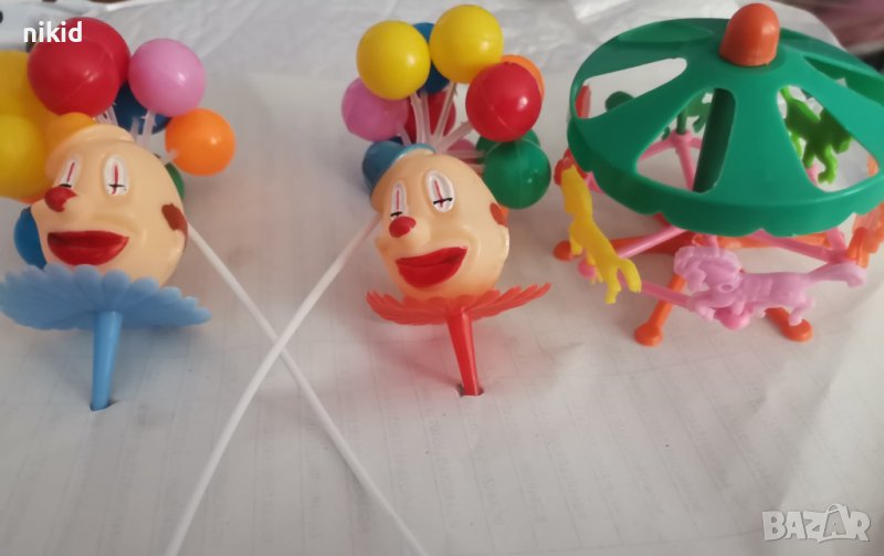 Цирк Клоун Въртележка Лунапарк балони пластмасови фигурки топери украса за торта декор играчки , снимка 1