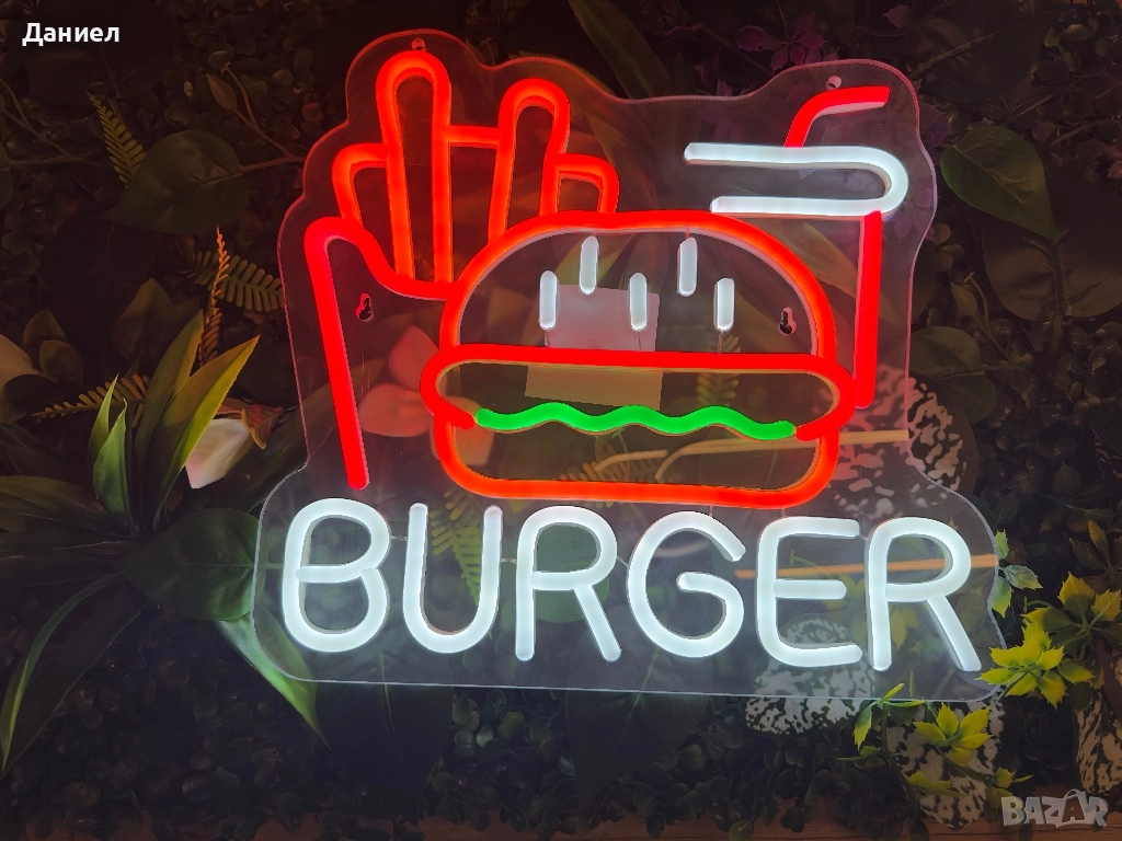 Лед неон Бургер, снимка 1