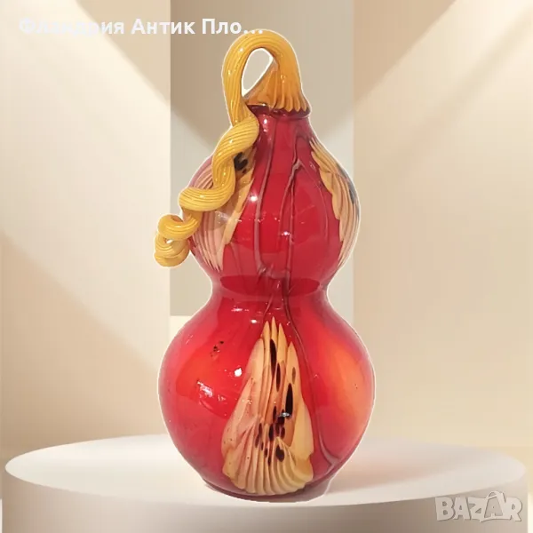 Кратуна от арт стъкло - червена, снимка 1