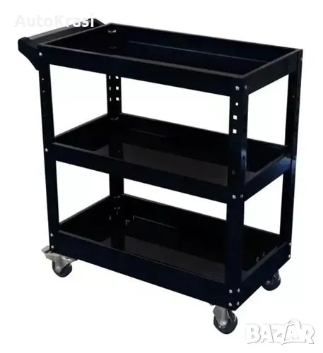 Количка за инструменти тип шкаф на 3 нива с колелца черна - IN0212, снимка 1