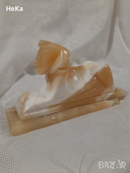 египетски свинкс- нощна лампа от алабастър , снимка 1