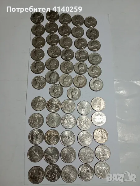 САЩ монети голям лот 1/4 долар куортър 1965 г 2022 г , снимка 1