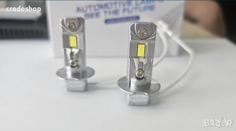 H3 led slim 1:1, оригинален размер лед крушки, слим, 28w, снимка 1