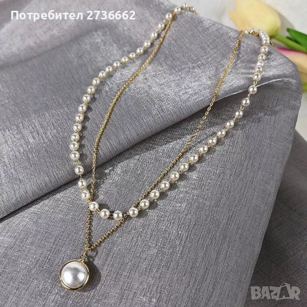 Двуслойно колие с висулка , снимка 1