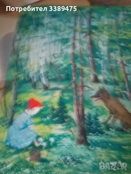 картина червената шапчица смесена техника, снимка 1