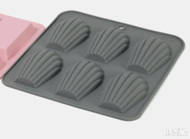 6 големи сладки бисквитки Мадлени силиконов молд форма бисквитки, снимка 1